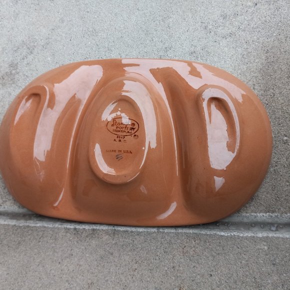Stangl Pottery 3 Section Divided Child's Dish ABC Kiddieware MCM Redware - Picture 5 of 9